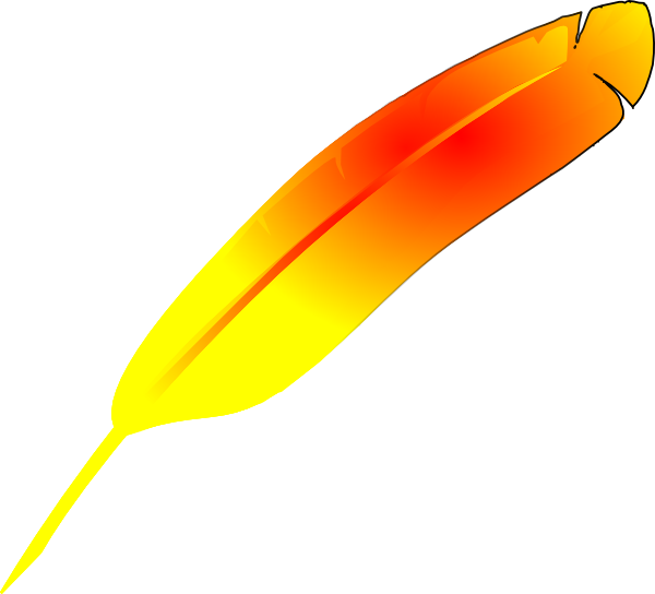 Yellow Orange Feather (600x544), Png Download