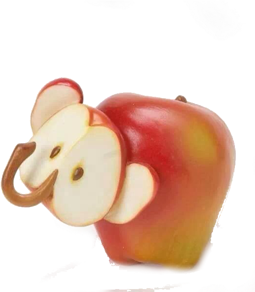 Elefante Previous - Fruit Art With Apple (550x597), Png Download