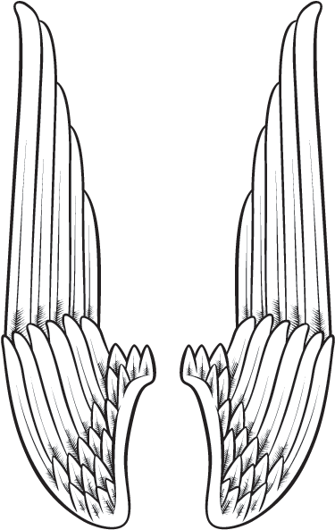 Vertical Angel Wings Wall Art Sticker - Alas De Angeles Para Montaje (374x599), Png Download