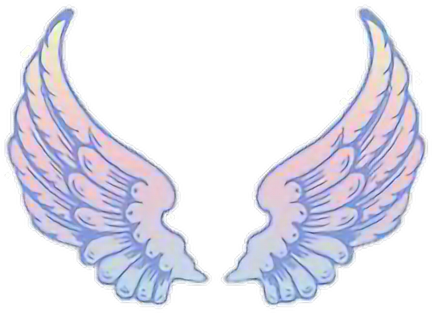 Sticker By La Chica Suicida - Cartoon Angel Wings Transparent (944x696), Png Download