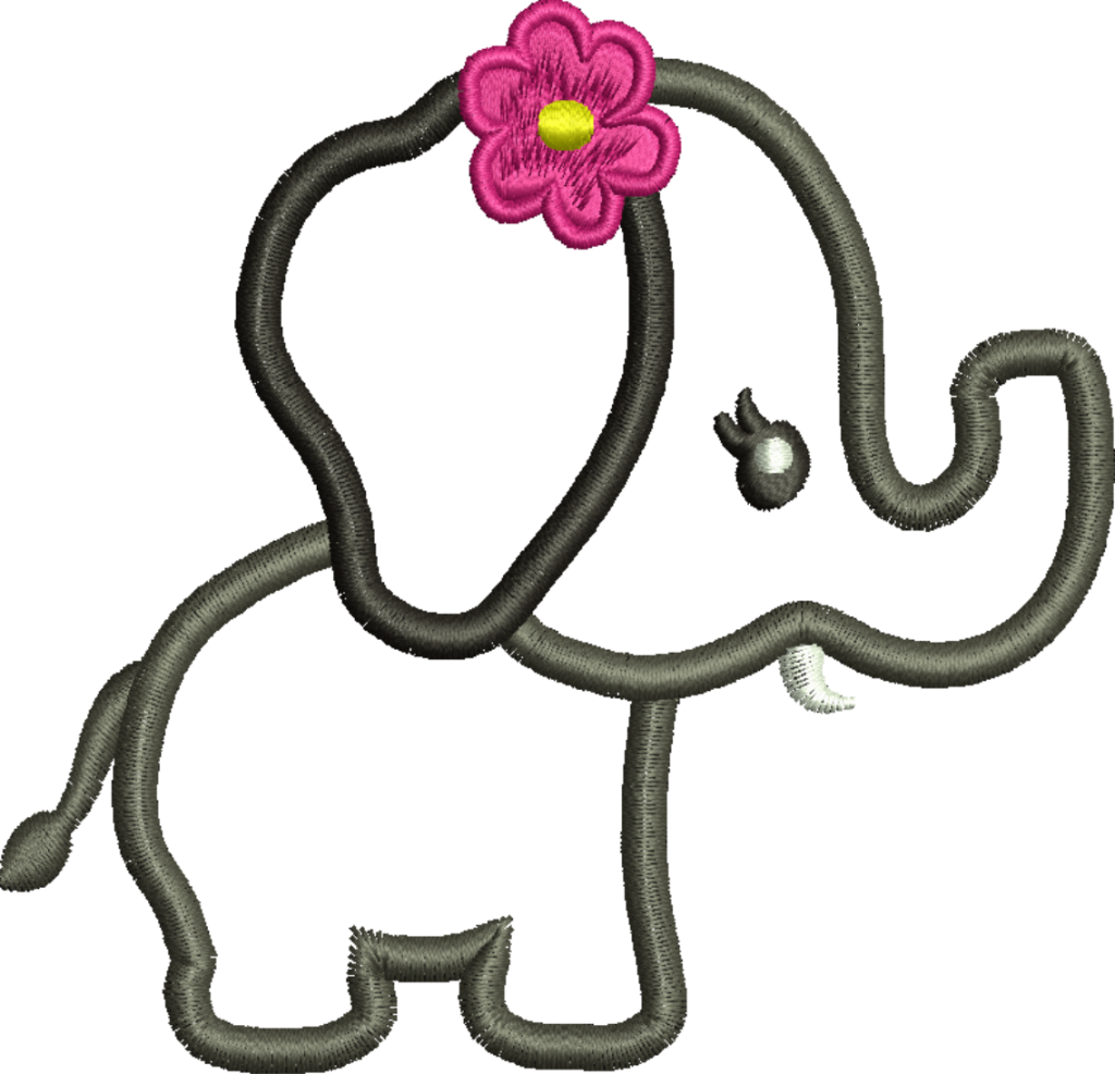 Aplique Para Bordar Elefante (1024x987), Png Download