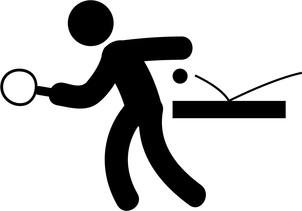 Man Playing Ping Pong Comments - Ping Pong Stick Figure (981x684), Png Download