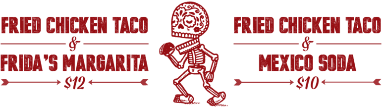 Mex Taco Tuesday Taco Skelly1-01 - Taco (1000x248), Png Download
