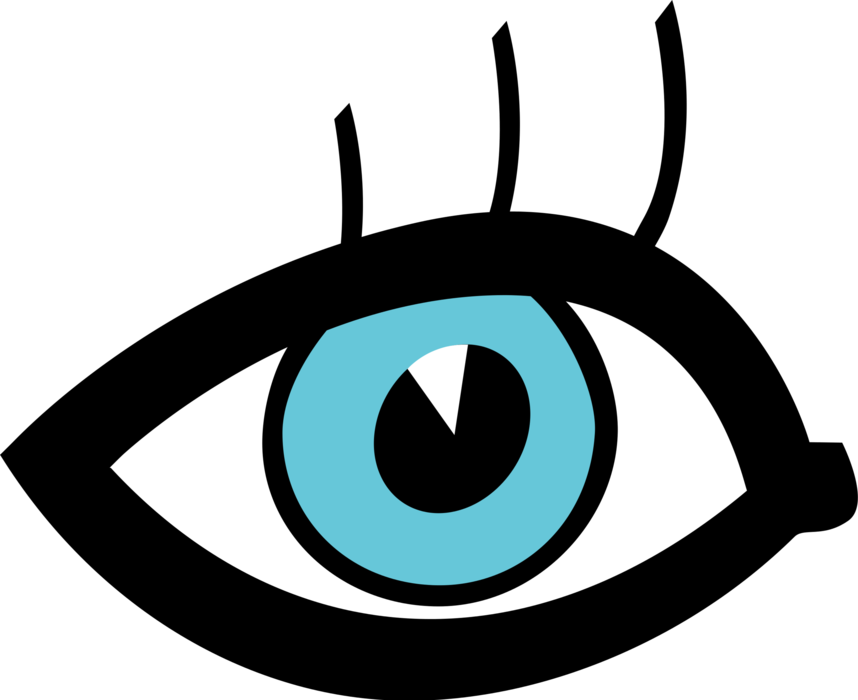 Vector Illustration Of Human Eye Provides Sight - Circle (858x700), Png Download