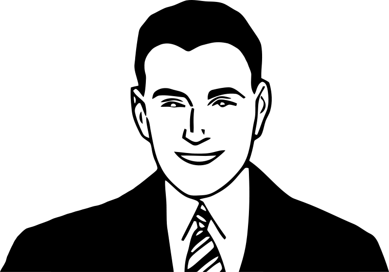Man Clip Art Tikigiki People Man 007 - Black And White Cartoon Image Of Man (800x560), Png Download