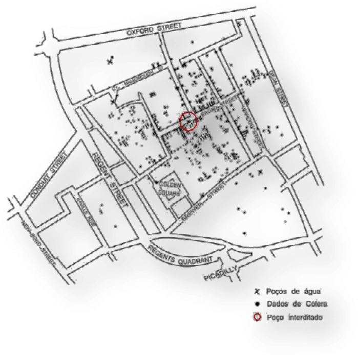 Mapa De John Snow Mostrando Os Casos De Cólera Durante - John Snow (847x765), Png Download