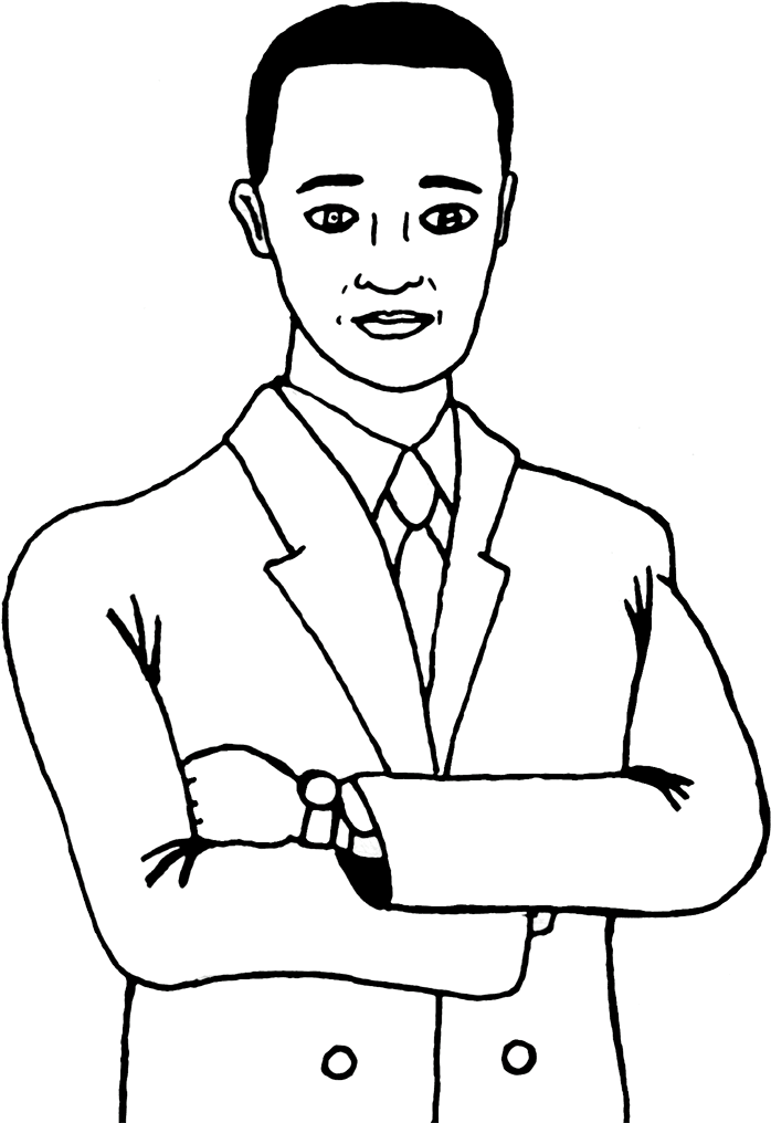 Man Wearing A Suit Clipart - Cartoon Man Wearing Suit (700x1031), Png Download
