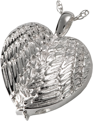 Wholesale Cremation Jewelry Angel Wing Heart - Memorial Gallery Mg-3202wg Cremation Jewelry Angel (500x500), Png Download