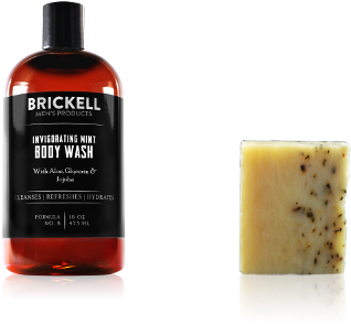 Brickell Men's Mint (green) Soap Scrub Bar (600x300), Png Download