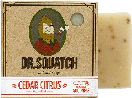 Squatch Bar Soap - Dr Squatch Soap Co Cedar Citrus Bar Soap 5oz (600x431), Png Download