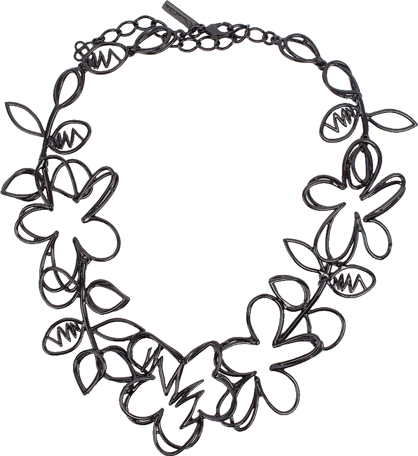 Loading Zoom - Oscar De La Renta Botanical Scribble Necklace (960x1223), Png Download