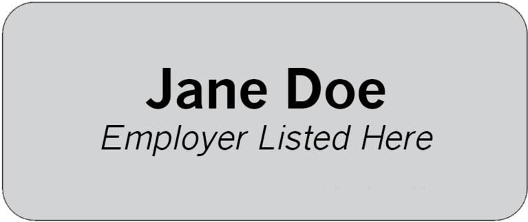 Magnetic Silver Name Tag (1000x874), Png Download