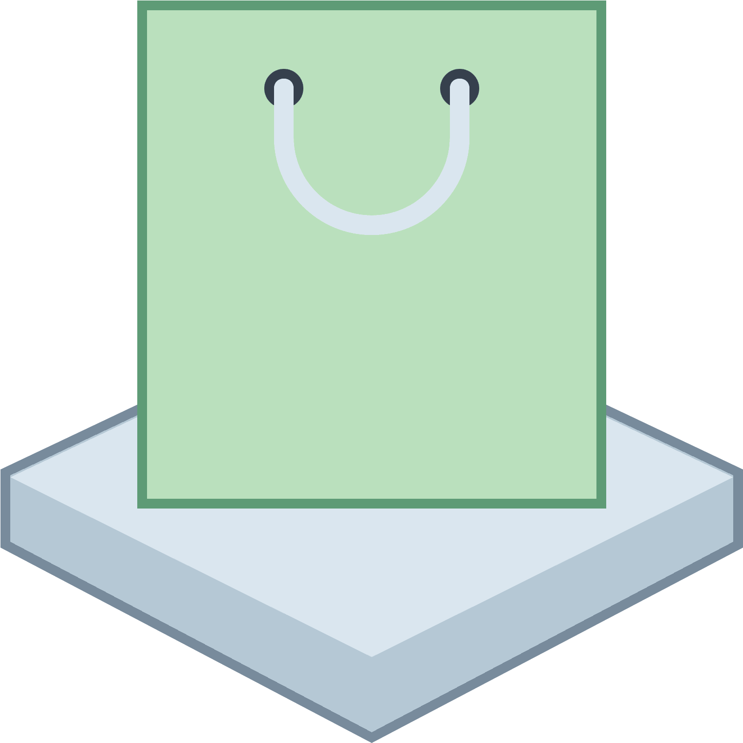 Market Square Icon - Paper Bag (1600x1600), Png Download
