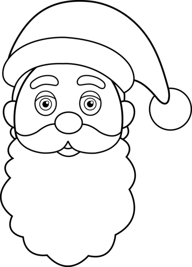 Santa Claus Outline Clipart - Santa Claus Line Drawing (395x550), Png Download