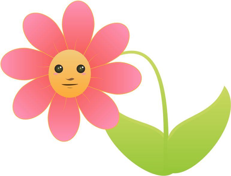 Cartoon Flowers Pictures - Flower With A Face Clipart (800x600), Png Download