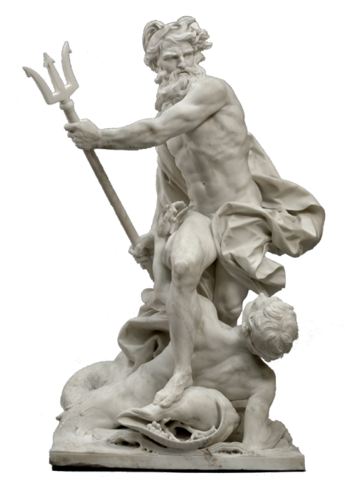 Merlinhoot - Neptune Calming The Waves (500x750), Png Download