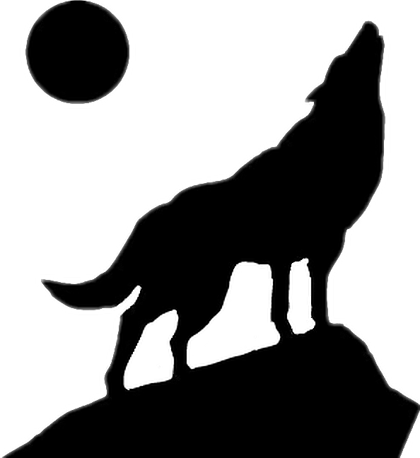 Scsilhouette Silhouette Wolf Moon - Wolf Howling Silhouette (594x648), Png Download