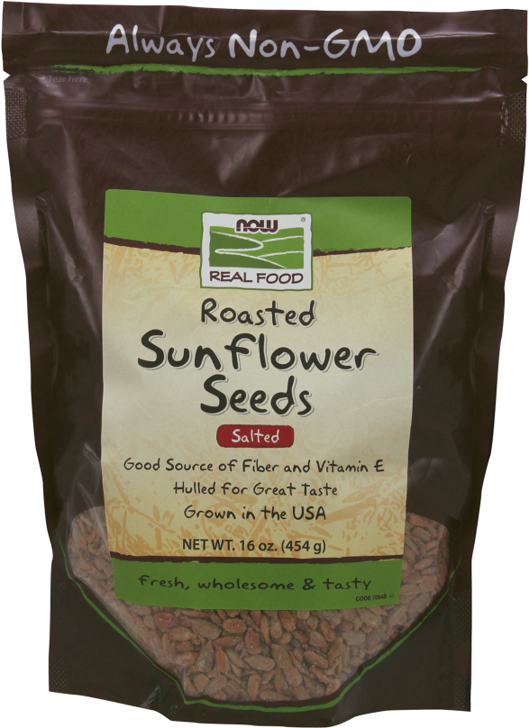 Sunflower Seeds, Roasted & Salted - Flax Seeds Now Foods (620x821), Png Download