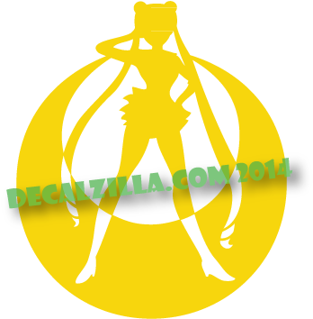 Sailor Moon Silhouette Old Design Decal Sticker - Sticker (365x389), Png Download