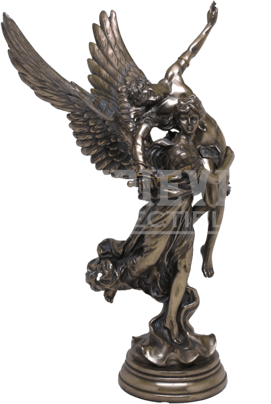 Winged Fame Statue - Pacific Gifts Pheme, Winged Fame Greek Goddess Bronze (850x850), Png Download