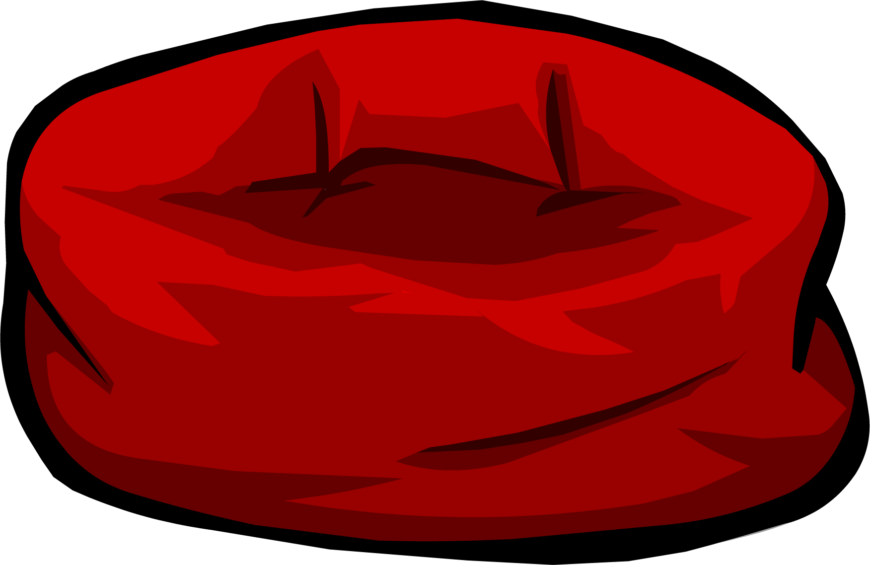 Red Bean Bag Chair - Club Penguin Bean Bag (1752x1138), Png Download