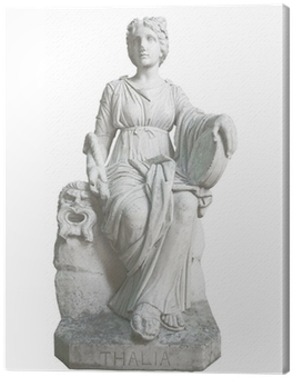 Old Statue Of The Greek Muse Thalia Isolated On White - Hephaestus Statue White Background (400x400), Png Download
