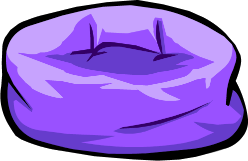 Purple Beanbag Chair - Club Penguin Bean Bag (498x323), Png Download
