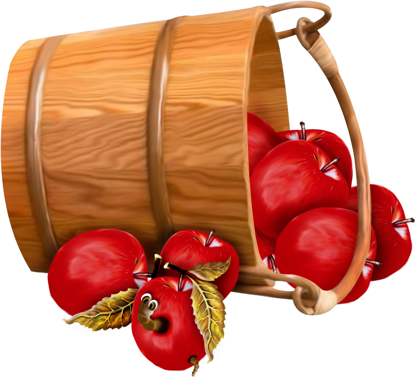 Apple Dumpling Clipart - Bucket For Apples (1800x1800), Png Download