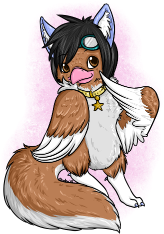 Yoshi's Fursona, Who Is An Owl And Wolf Hybrid - Pet (335x485), Png Download