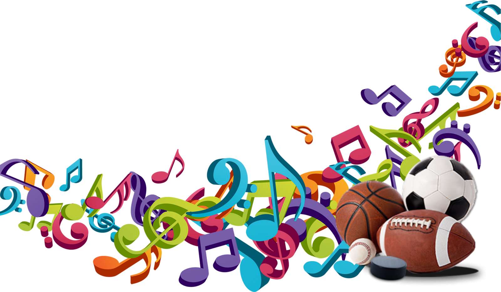 Music For Sports - Free Music Clipart (1600x933), Png Download