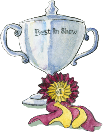 Words, “the Baker Institute,” In Dogs In Review - Dog Show Trophy Clip Art (362x467), Png Download