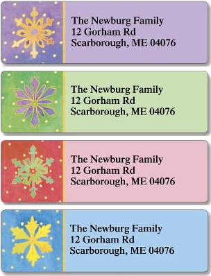 Snowflake Or Snowman Sheets Of Address Labels - Style (500x500), Png Download