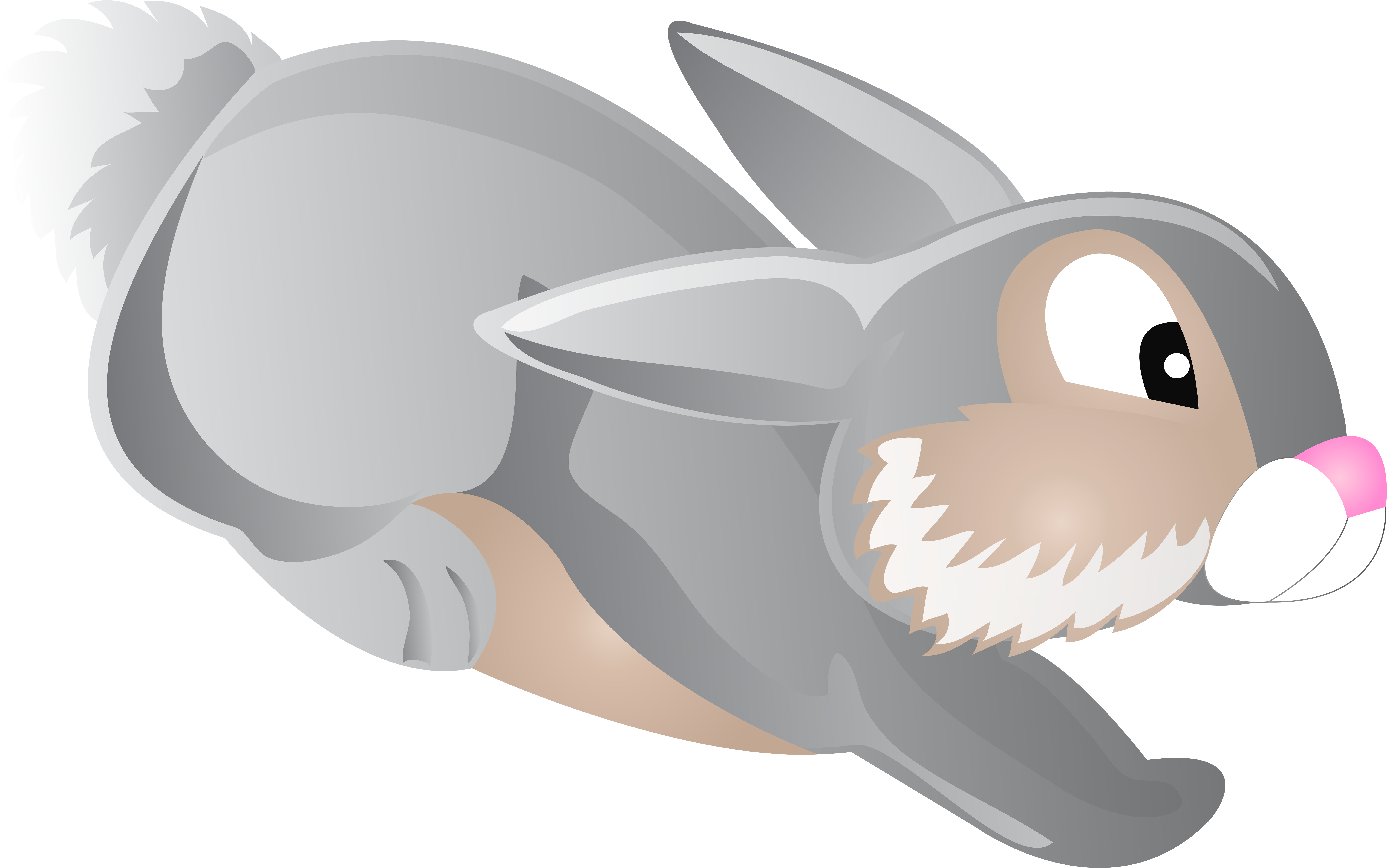 Jumping Bunny Cartoon Clip Art Png Image - Bunny Cartoon Transparent (600x376), Png Download