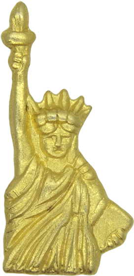 Ny Statue Of Liberty Pin , Gold - Carving (600x600), Png Download