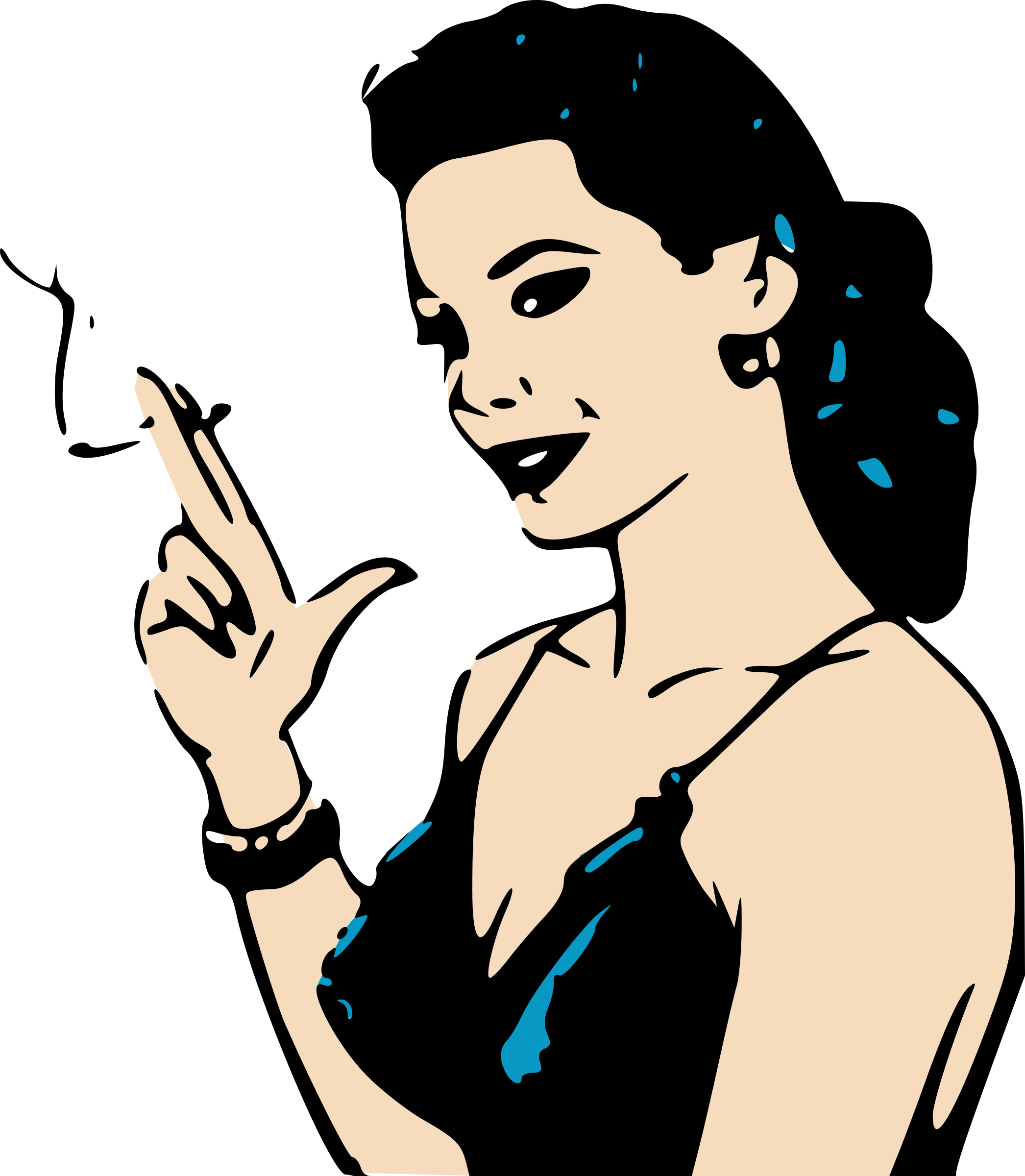 This Free Icons Png Design Of Smoking Retro Woman (2092x2400), Png Download