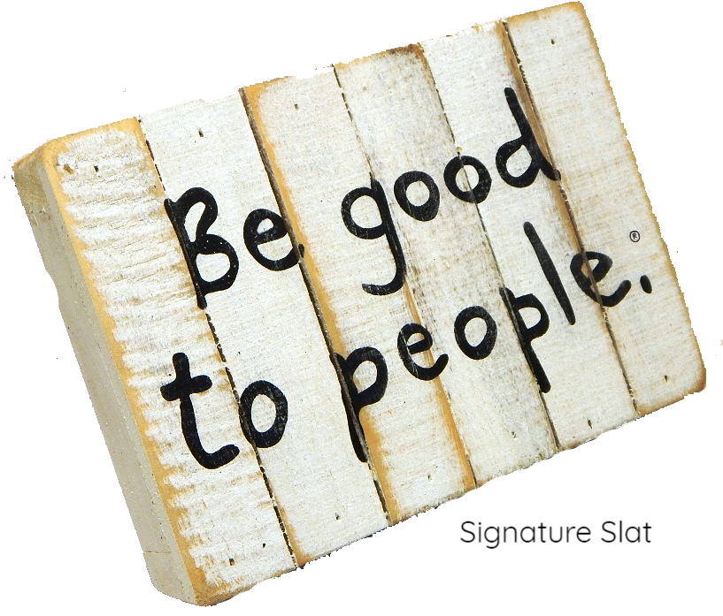 Signature Slat Wood Sign Made In Usa Handmade White - Sign (829x763), Png Download