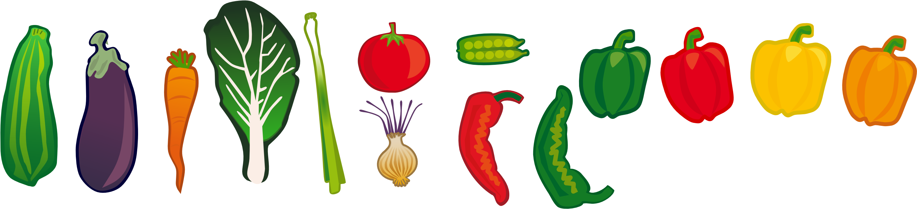 Vegetables Png Clipart - Vegetable Clip Art (3600x1000), Png Download