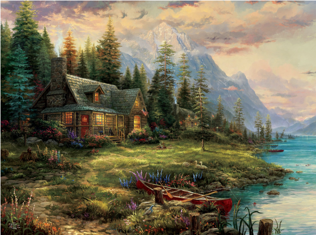 A Father's Perfect Day - Thomas Kinkade A Father's Perfect Day (640x640), Png Download
