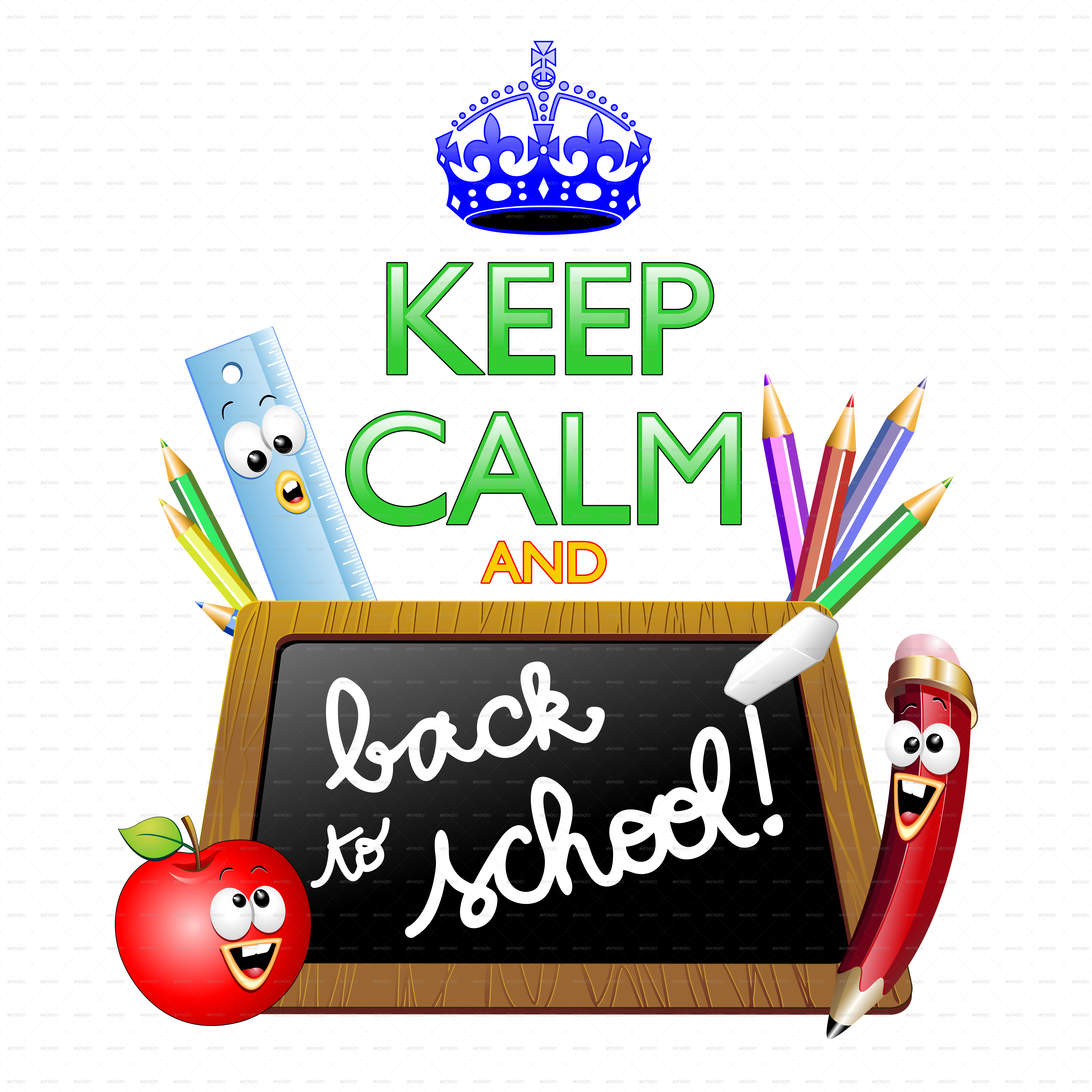 Keep Calm And Back To School (6500x6500), Png Download