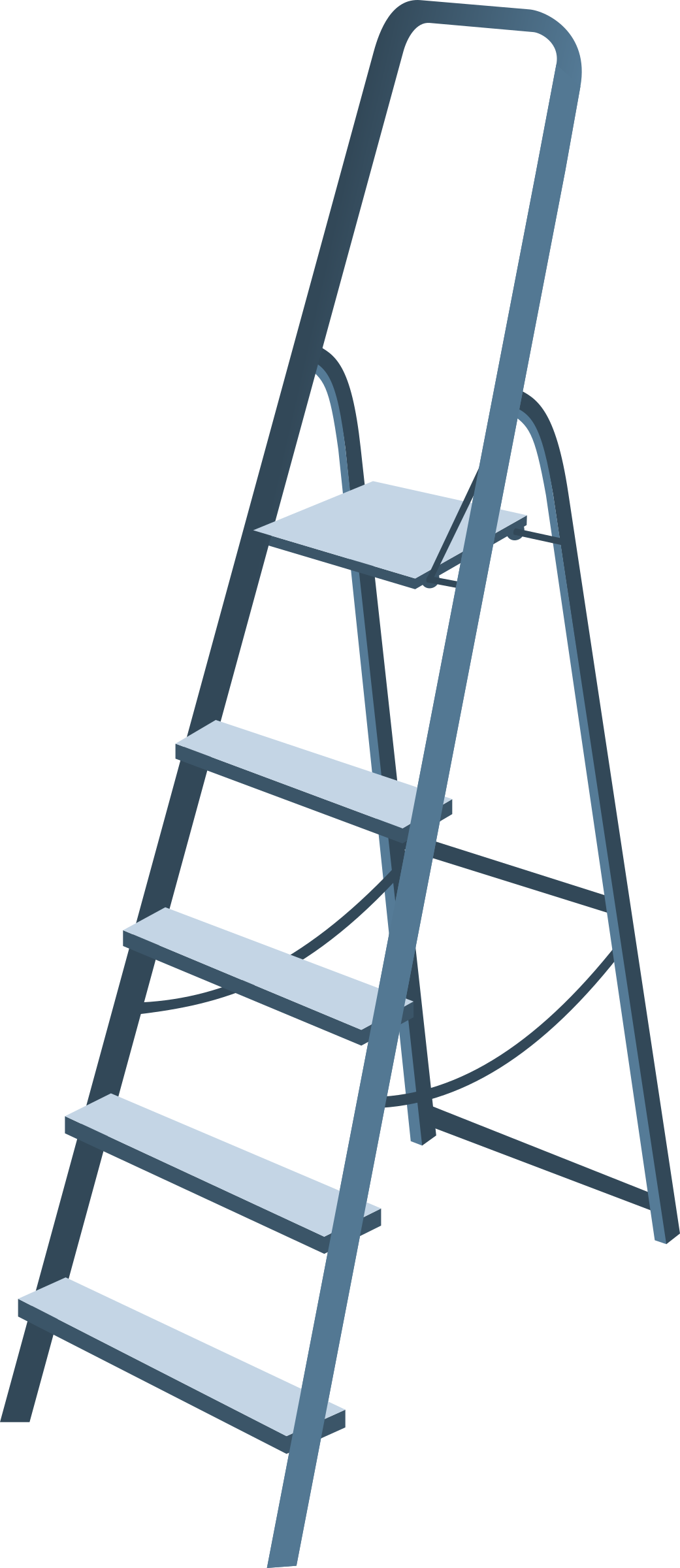 Wooden Stool With Steps Oak Wood Carpeted - Step Ladder Png (1041x2400), Png Download