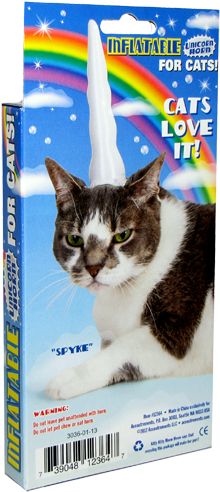 Inflatable Unicorn Horn For Cats - Inflatable Cat Unicorn Horn By Accoutrements - 12364 (250x501), Png Download