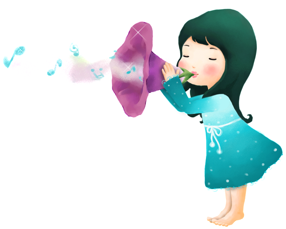 A Little Girl In The Blowing Horn Transparent - Psd (1024x841), Png Download
