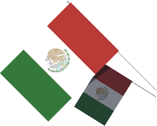 Mexican Flag Waving Png Download - Mexique Et La France (509x408), Png Download
