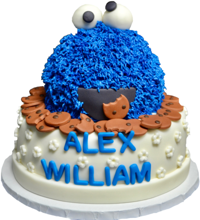 Cookie Monster Cake By Sugar Street Boutique Toronto - Sugar Street Boutique (600x478), Png Download