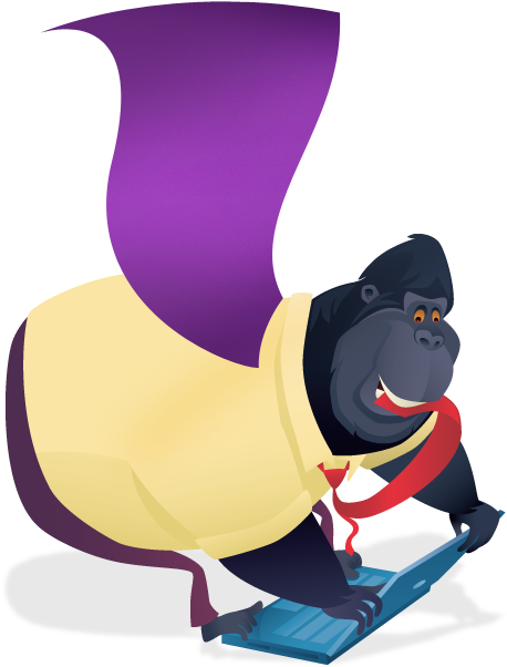 Gorilla - Illustration (492x613), Png Download