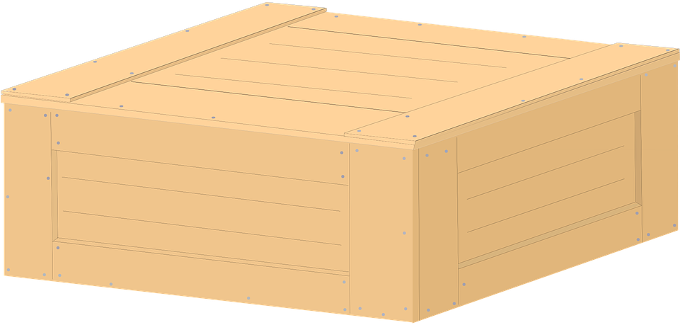 Wooden Box, Box, Cargo, Case, Crate, Wood - Wooden Crates Clip Art (640x320), Png Download