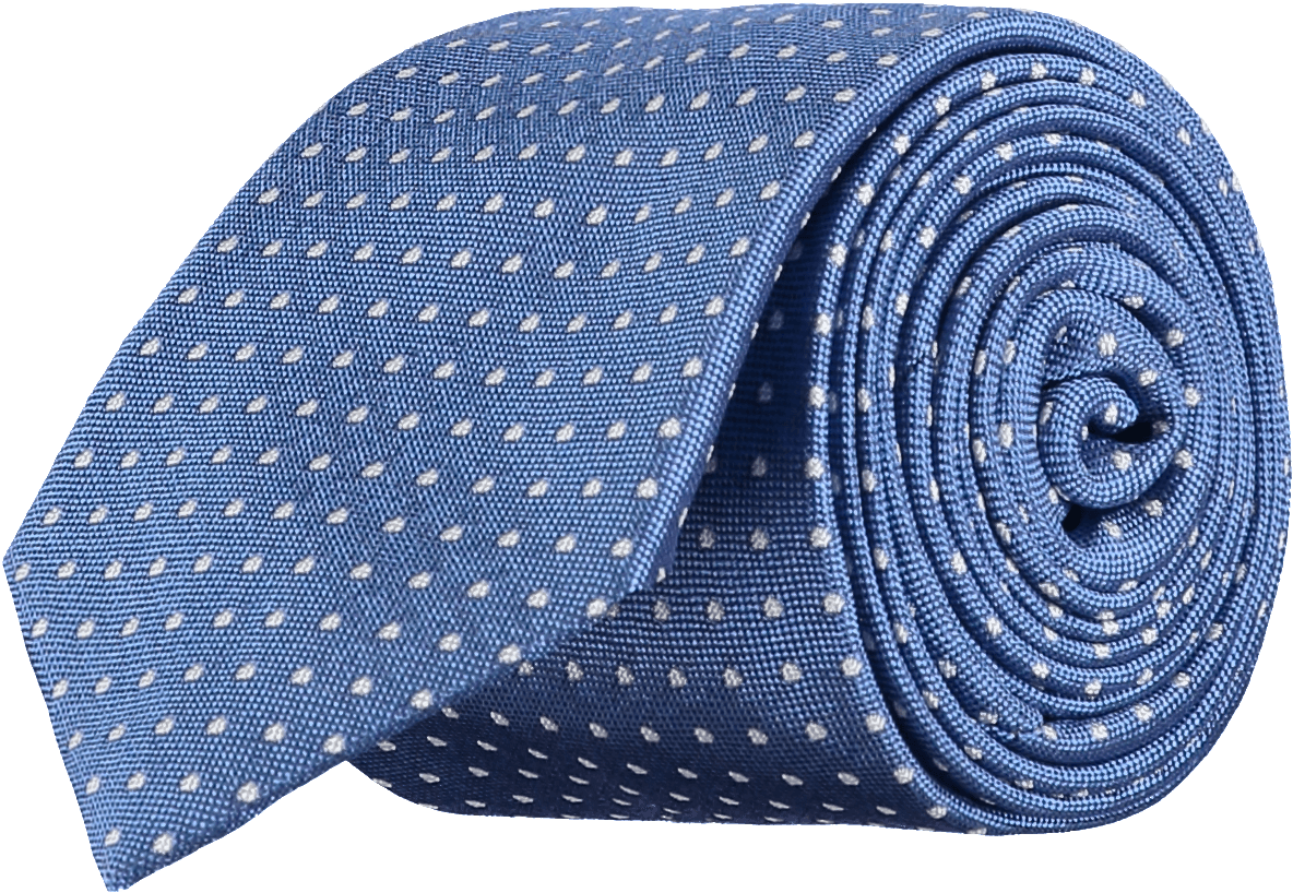 Spotted Silk Tie Blue White - Spotted Silk Tie (1204x831), Png Download