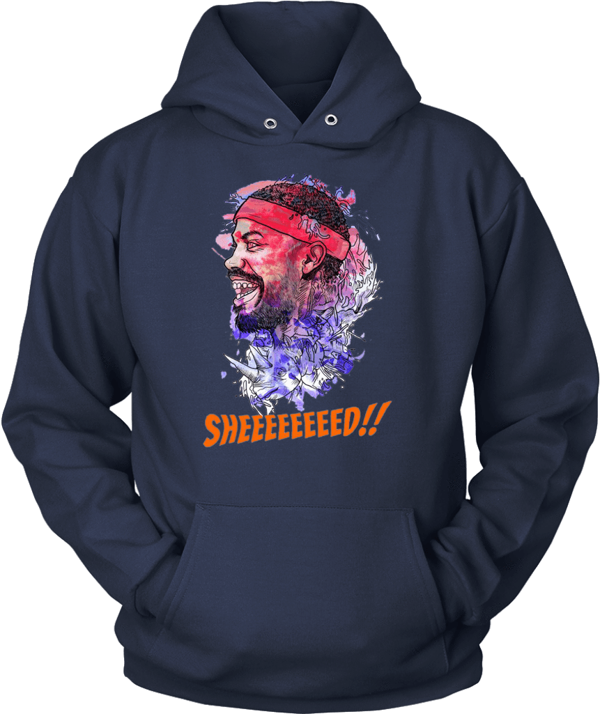 Unisex Hoodie / Navy / S Rasheed Wallace Watercolor - Blood, Sweat, Tears - I'm A Coal Miner (1024x1024), Png Download