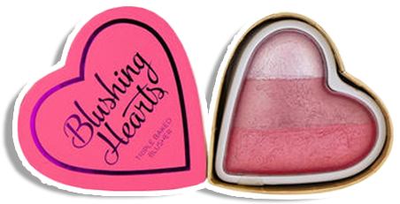 Makeup Revolution I Heart Makeup Blushing Heart Triple - Heart Makeup Blushing Hearts Triple Baked Blush Blushing (490x350), Png Download