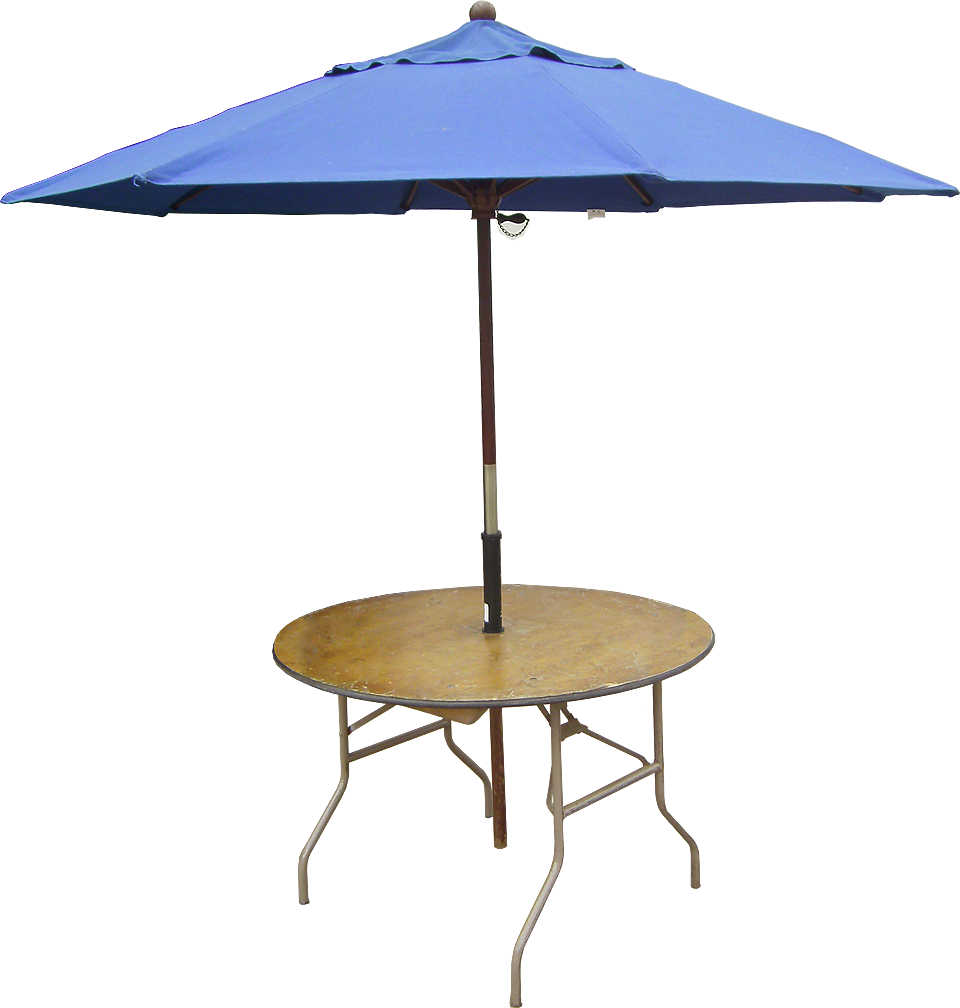 6 Seater Round Table With Umbrella Rental - Umbrella Tables Png (960x1008), Png Download